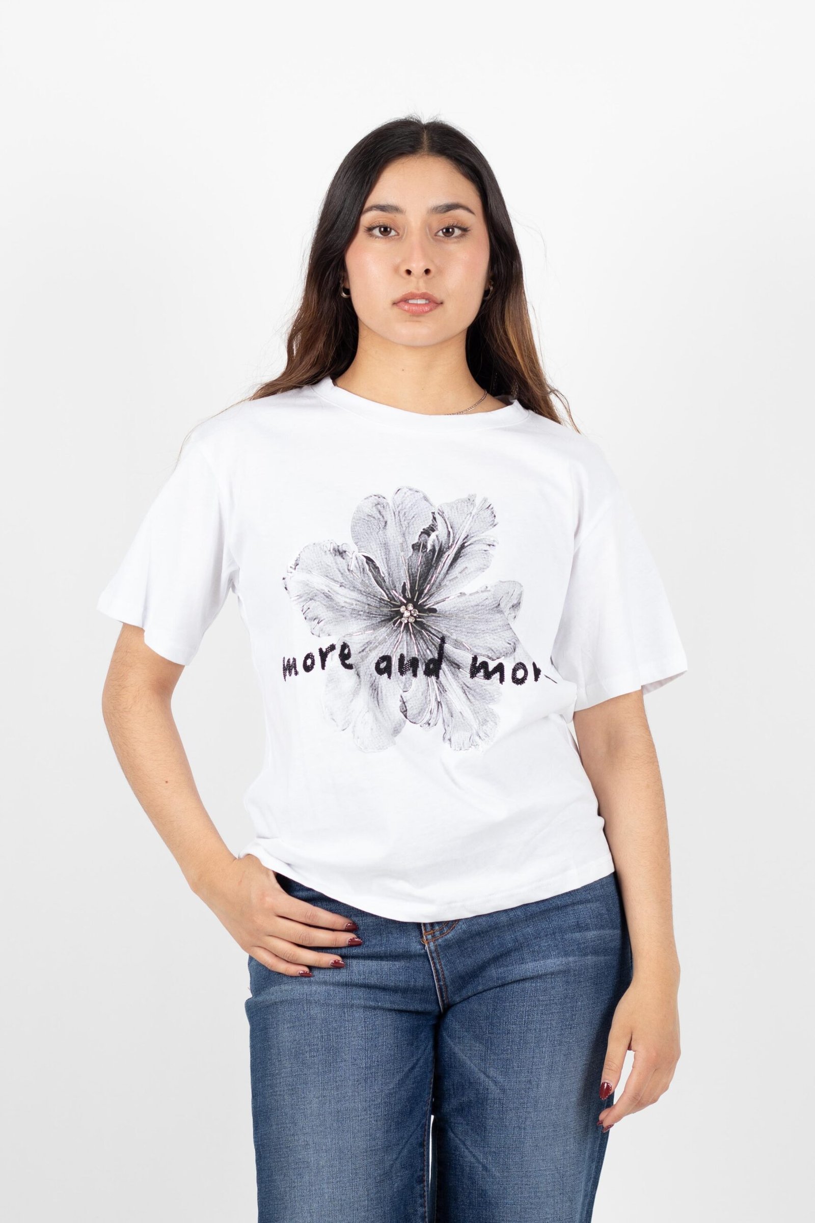 BLUSA FLOR OVERSIZE BLANCA